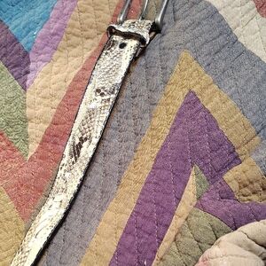 Nocona Snakeskin Belt in Cream and Brown